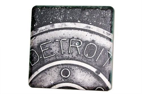 Detroit Steamhole B&amp;W Coaster