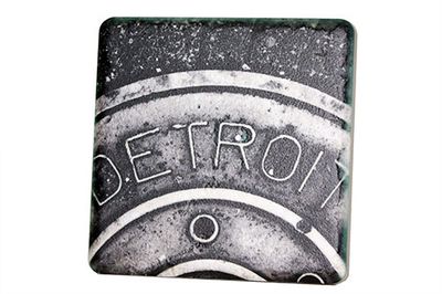 Detroit Steamhole B&amp;W Coaster