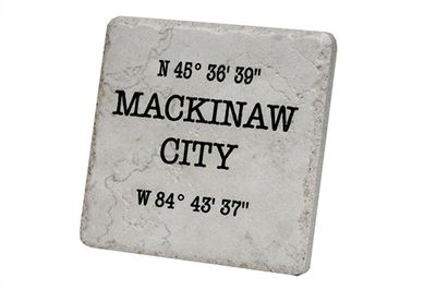 "Mackinaw City" Coordinates  in White Coaster