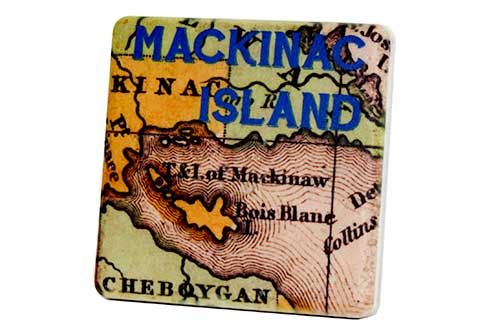 Mackinac Island Map Coaster