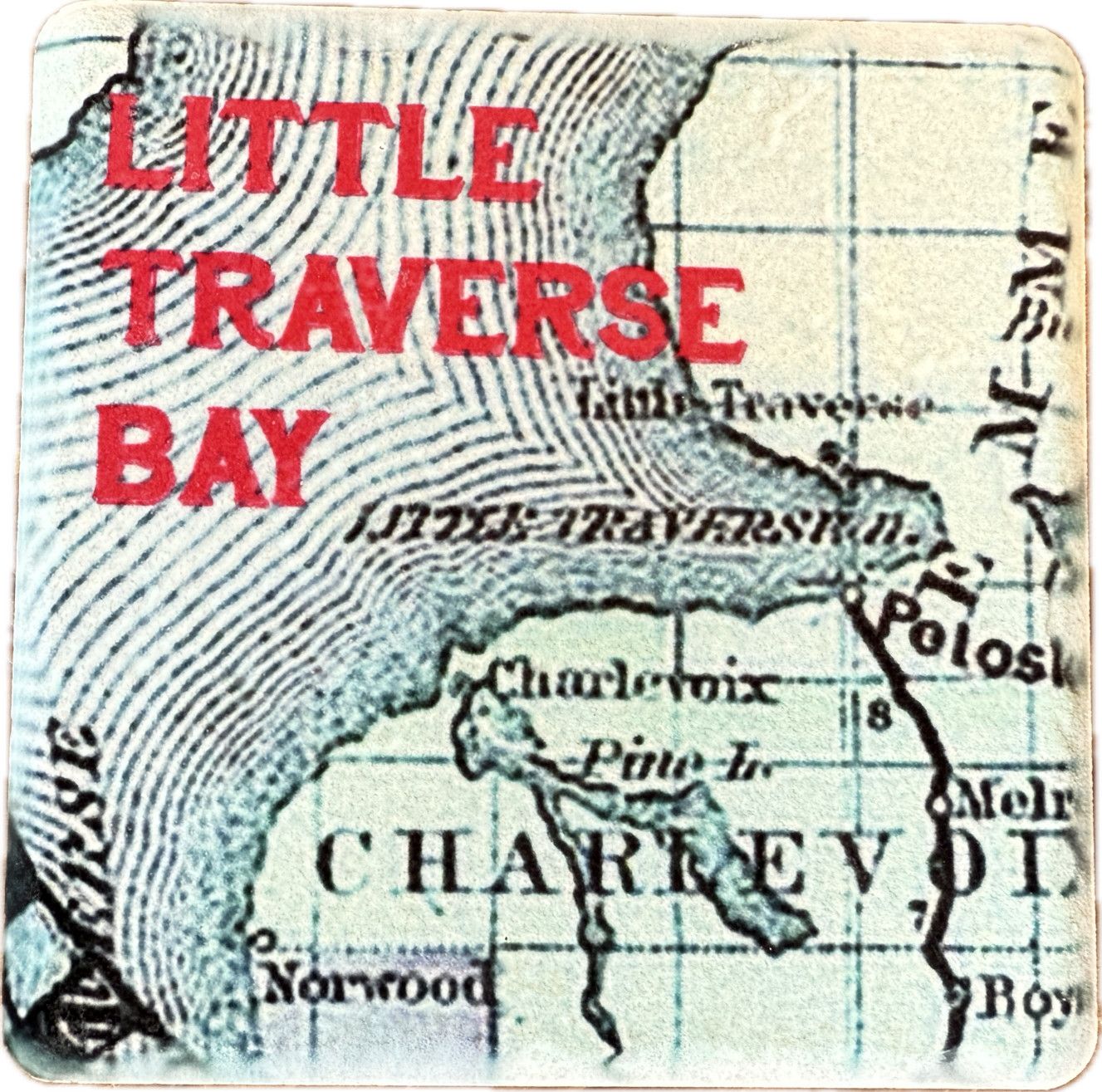 Little Traverse Bay Map Coaster