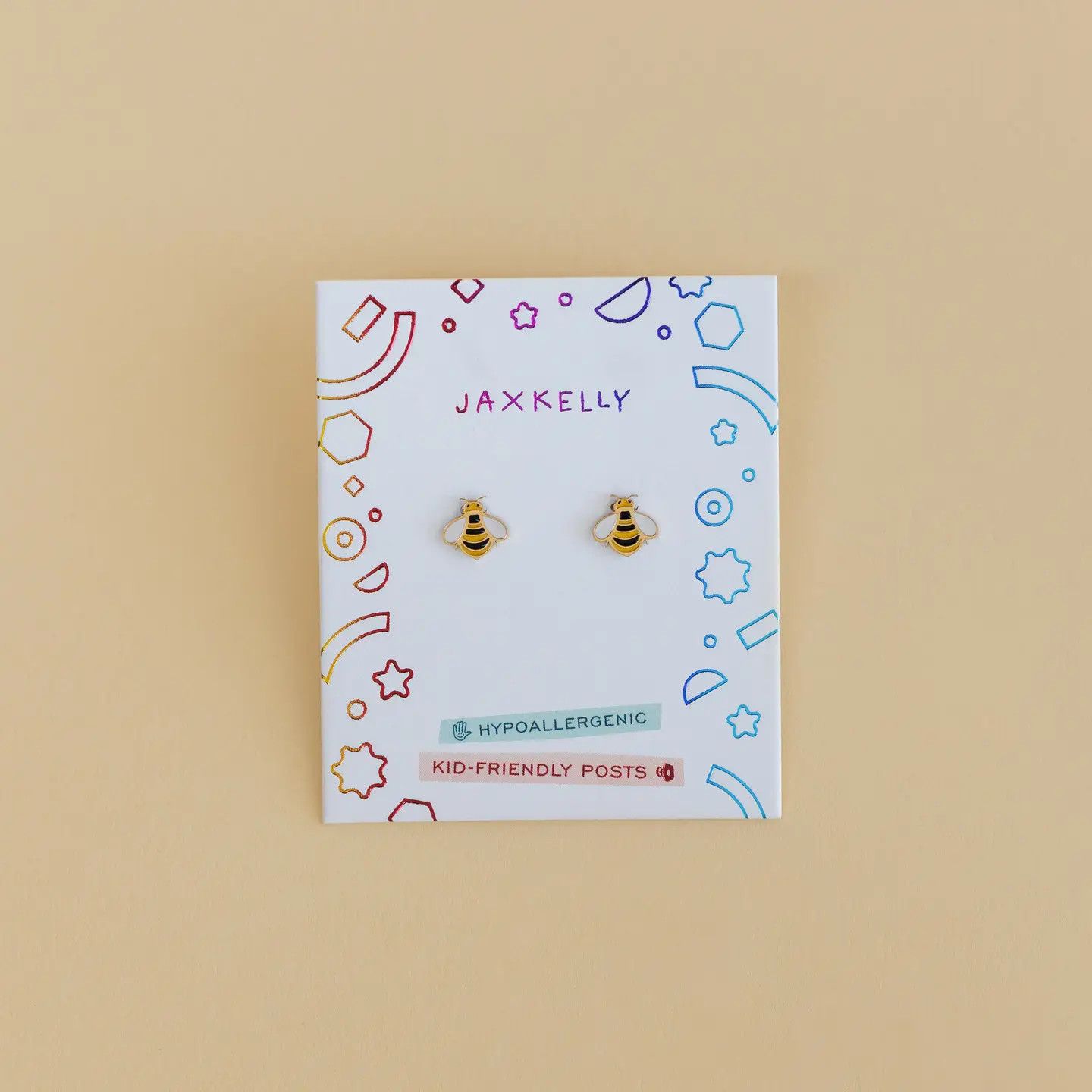 Bumble Bee Enamel Flat Back Kids Earrings