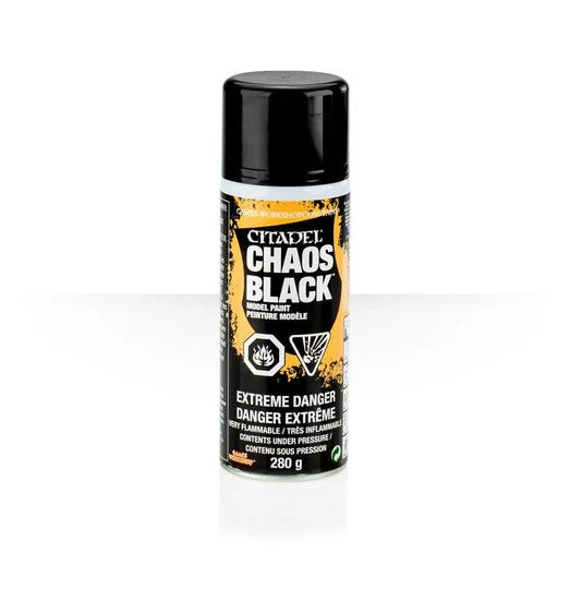 Warhammer Citadel Colour Chaos Black Spray Paint