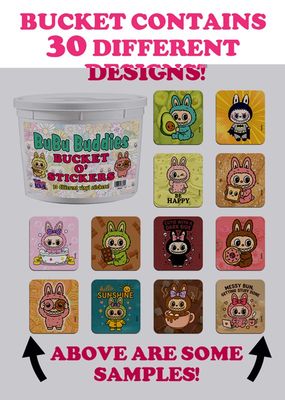 Bubu Buddies (Labubu inspired artwork) Stickers 