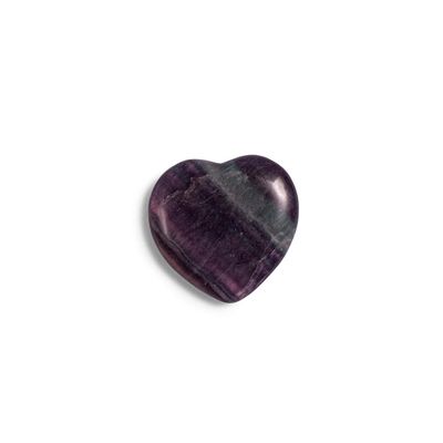 Rainbow Fluorite Flat Heart Shaped Stone 2.5"x2.5"