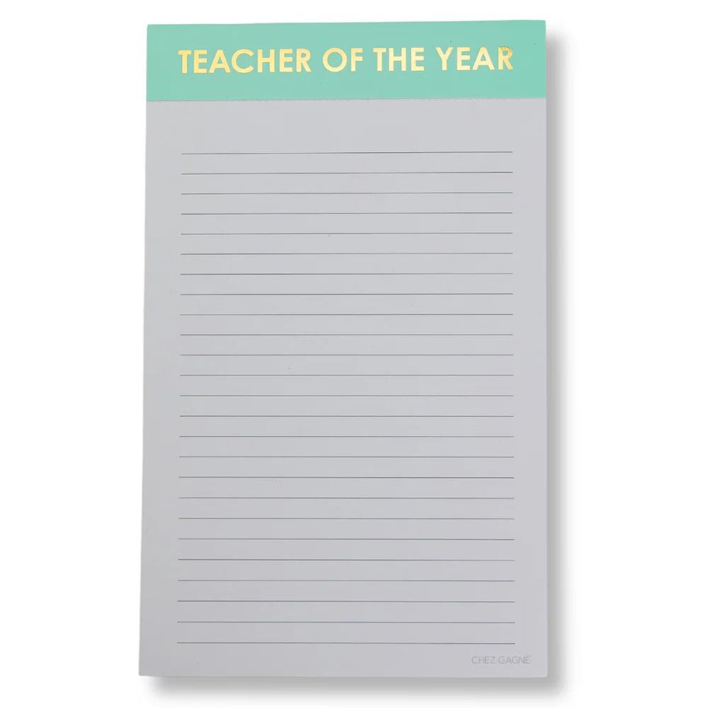 Teacher Of The Year Lined Notepad