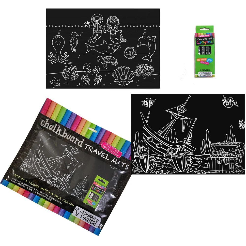Imagination Starters Travel Mat Coloring Set - Aquarium/Sea Life