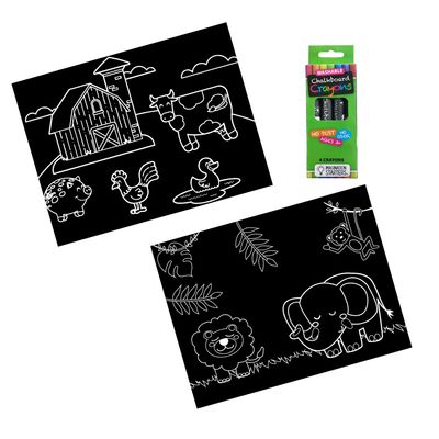 Imagination Starters Travel Mat Coloring Set - Farm/Jungle