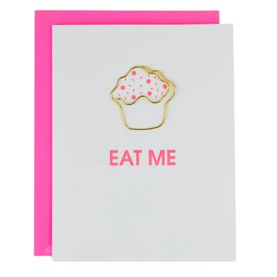Eat Me - Paper Clip  Letterpress Card - Love Card
