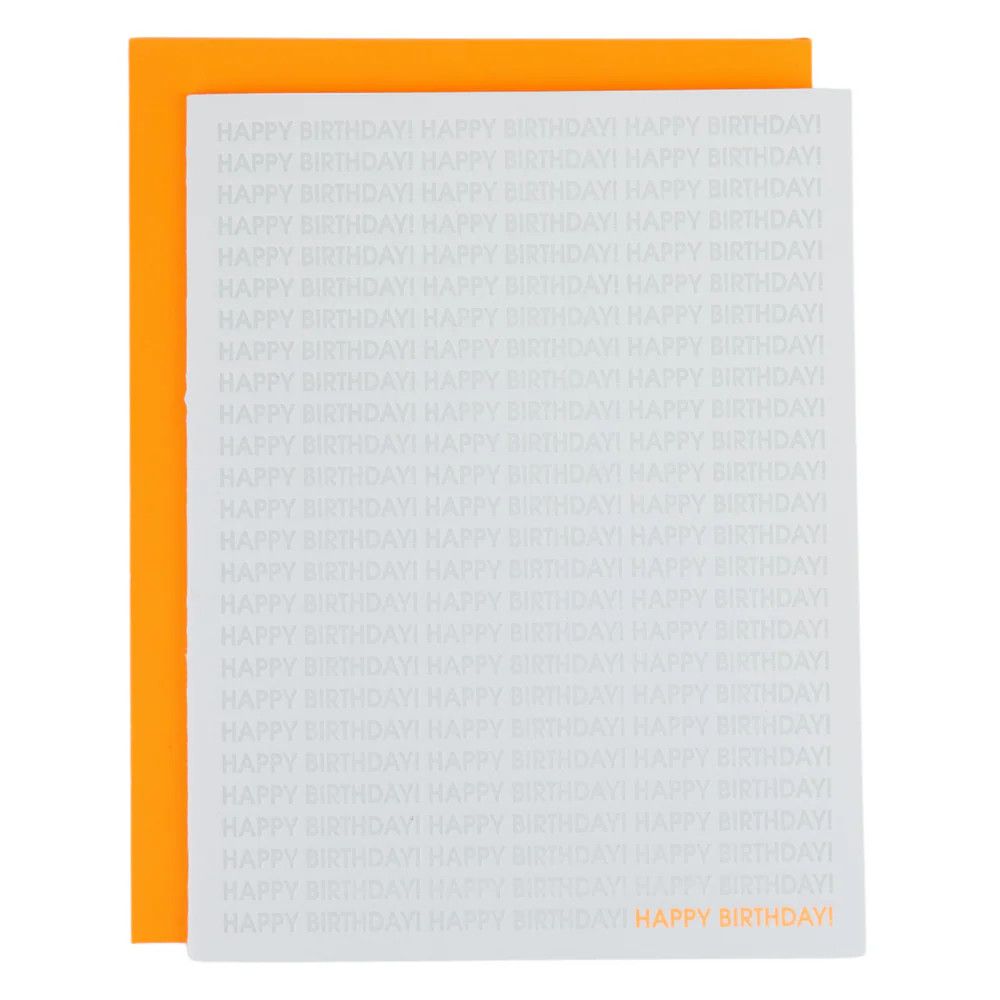 Happy Birthday on Repeat -  Letterpress Card