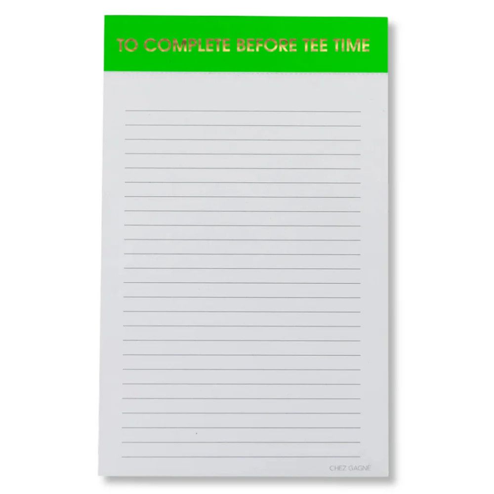 To Complete Before Tee  Time Notepad