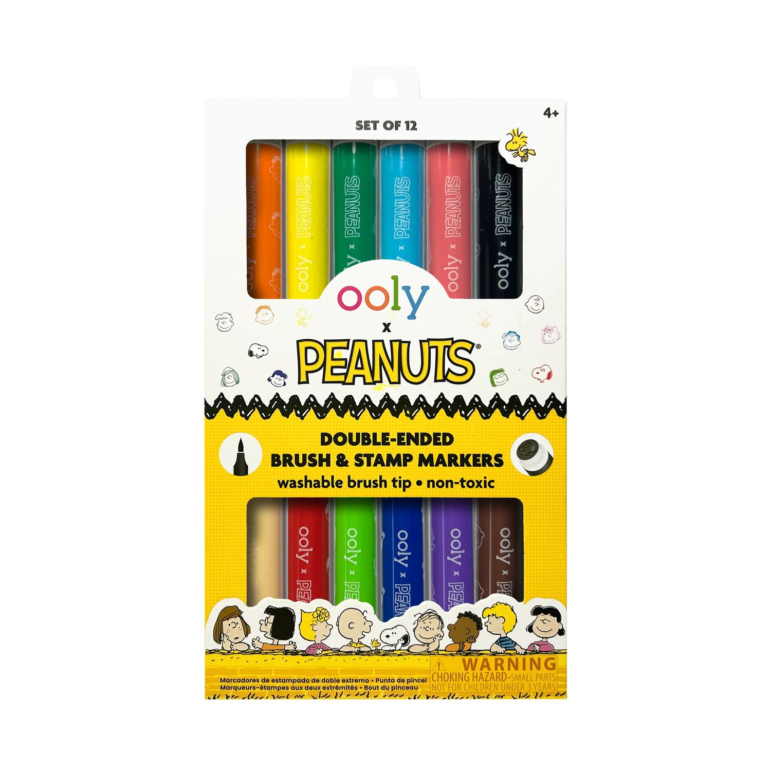 OOLY x Peanuts Double-Ended Brush &amp; Stamp Markers (Set of 12)