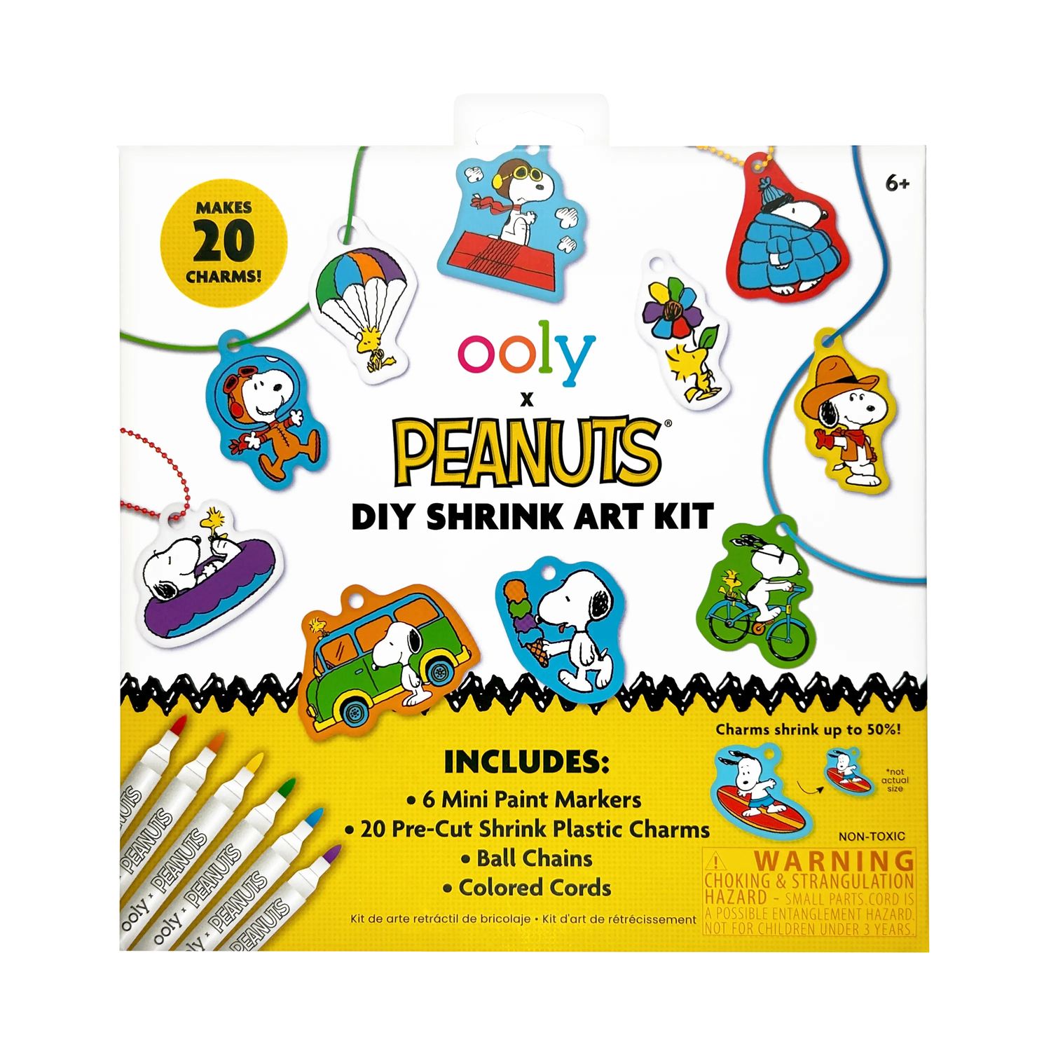 OOLY x Peanuts DIY Shrink Art Kit &amp; 6 Mini Paint Markers
