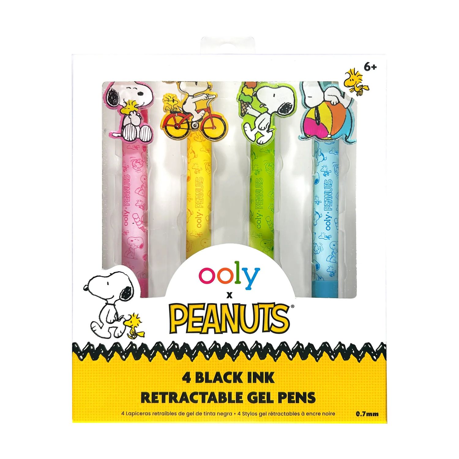 OOLY x Peanuts Black Ink Retractable Gel Pens (Set of 4)