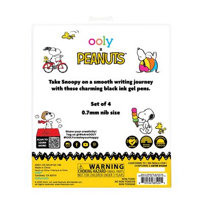 OOLY x Peanuts Black Ink Retractable Gel Pens (Set of 4)