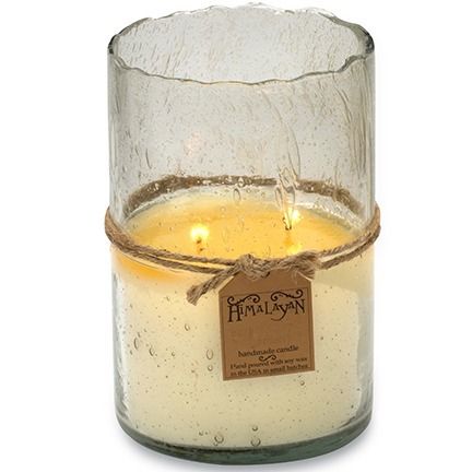 Himalayan Candles Clear Glass Hurricane Candle - Bourban Vanilla