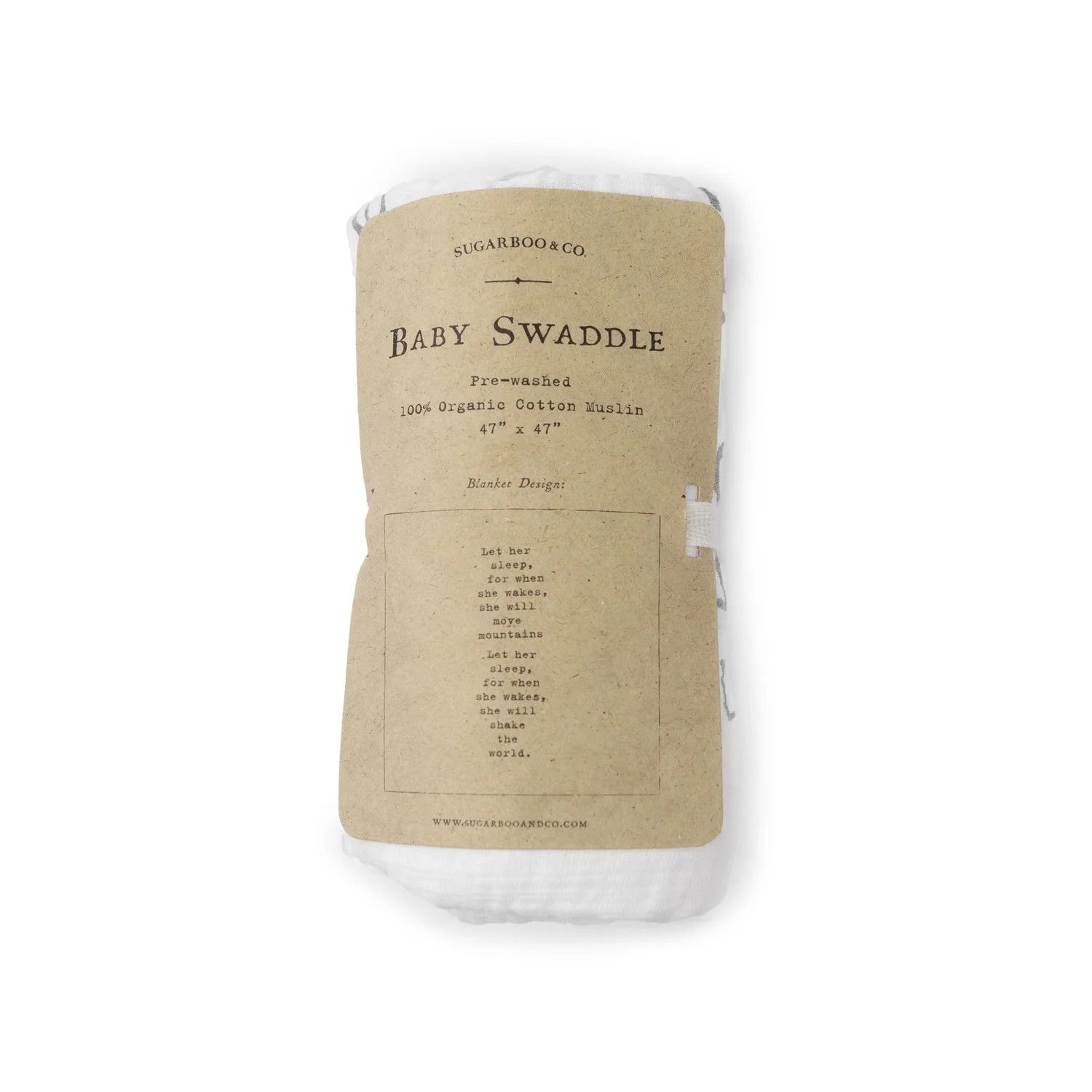 Let Her Sleep Swaddle Blanket 47”x47"