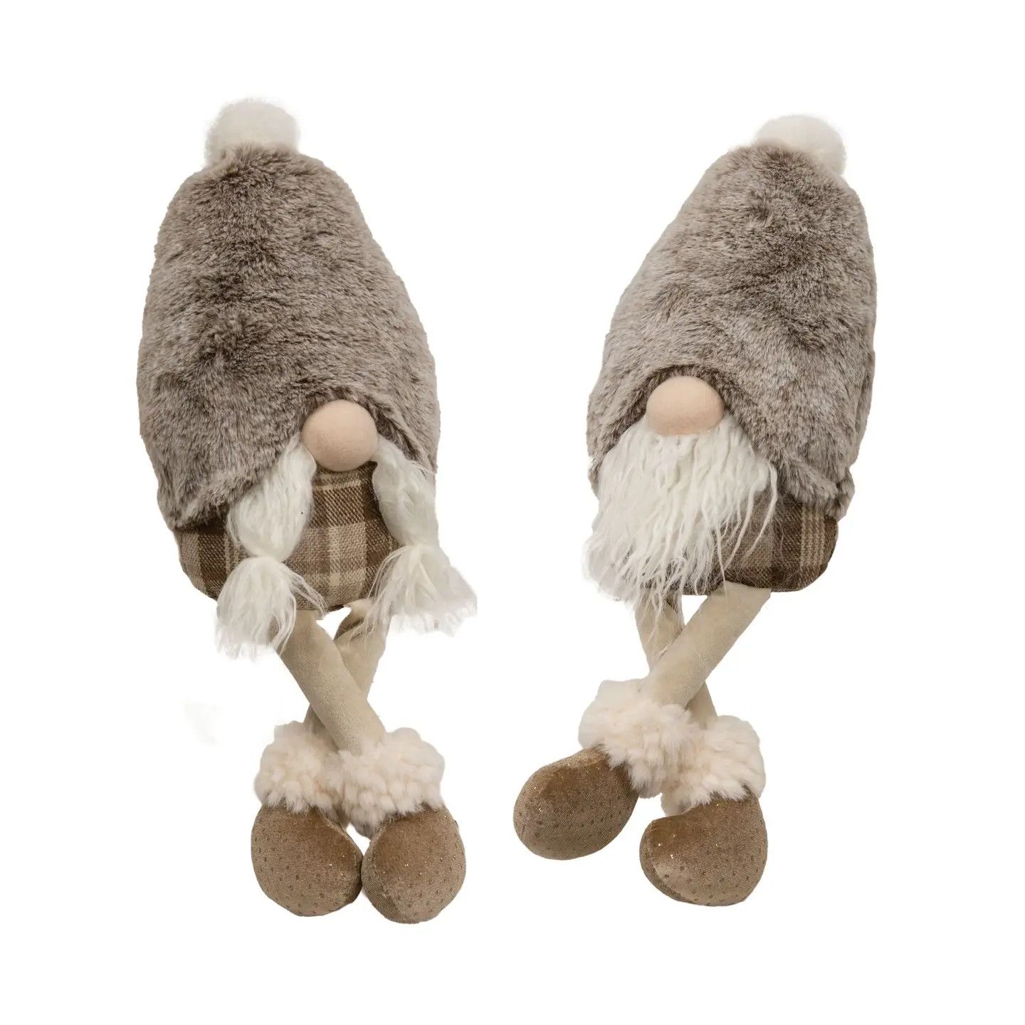 Mr &amp; Mrs Fuzzy Brown Gnome