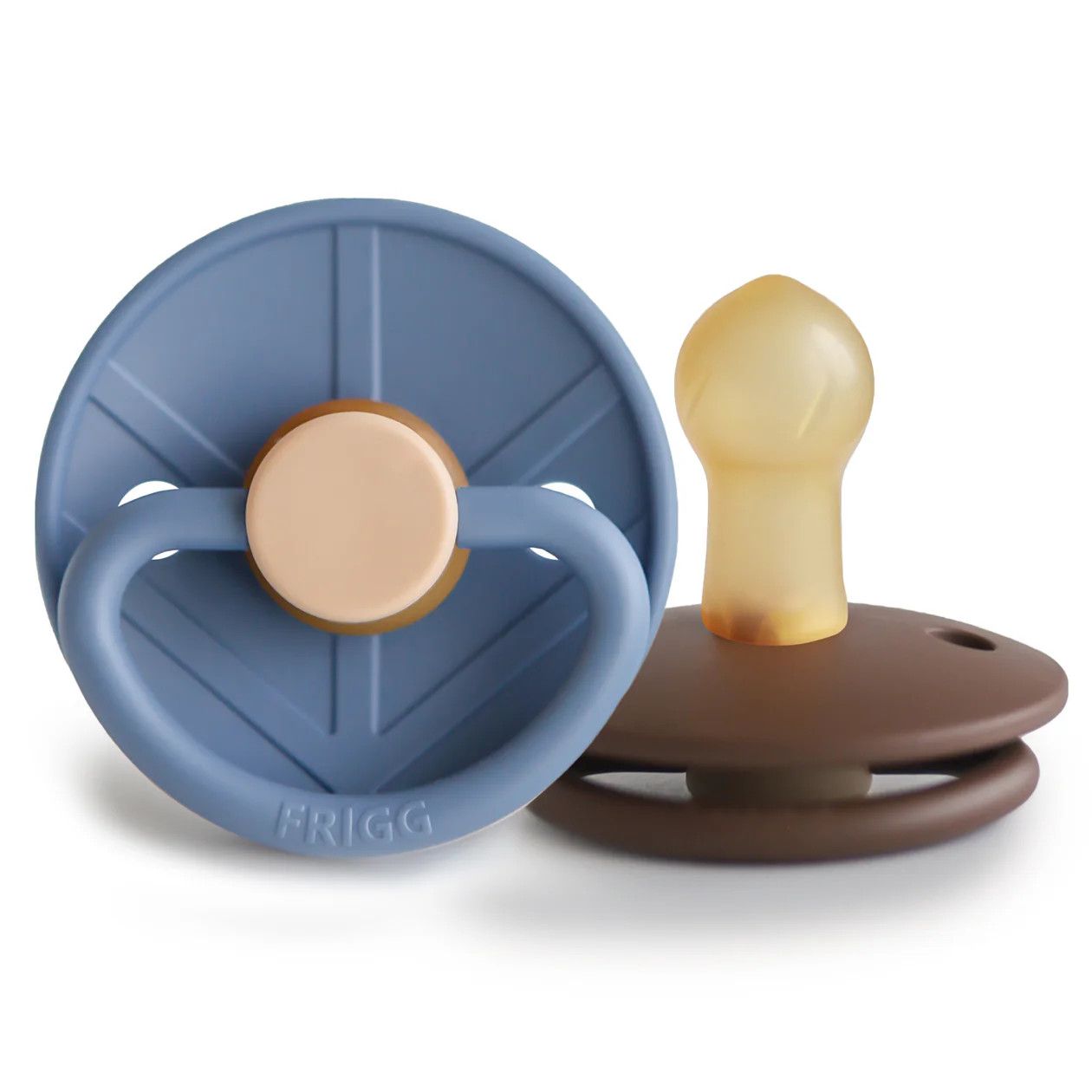 Mushie FRIGG Little Viking Natural Rubber Pacifier 2-Pack - Ocean View/Cocoa (0-6mo)