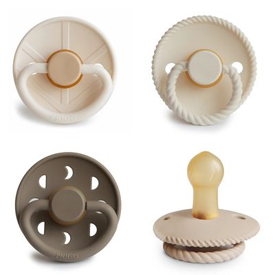 Mushie FRIGG Natural Rubber Pacifier 4-Pack - Crystal Sparkling (6-18mo)