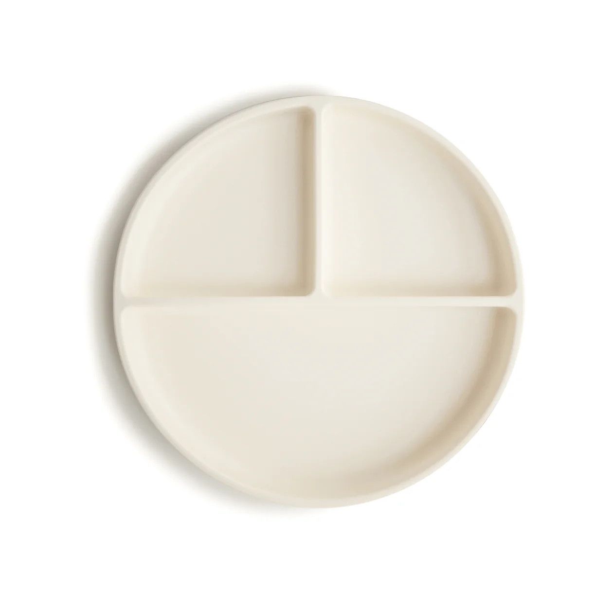 Mushie Silicone Suction Plate (Divided) - Ivory