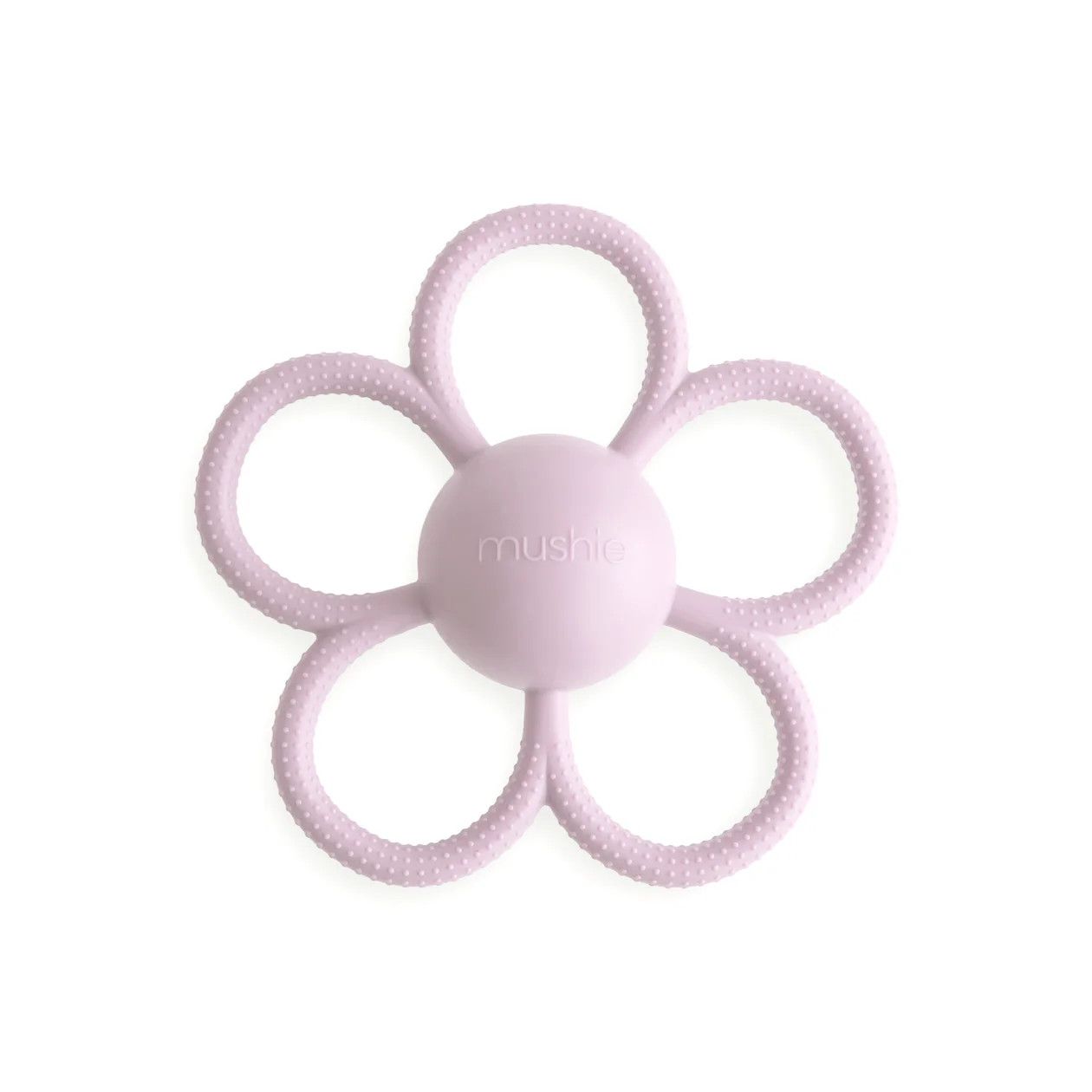 Mushie Rose Rattle Teether - Lilac