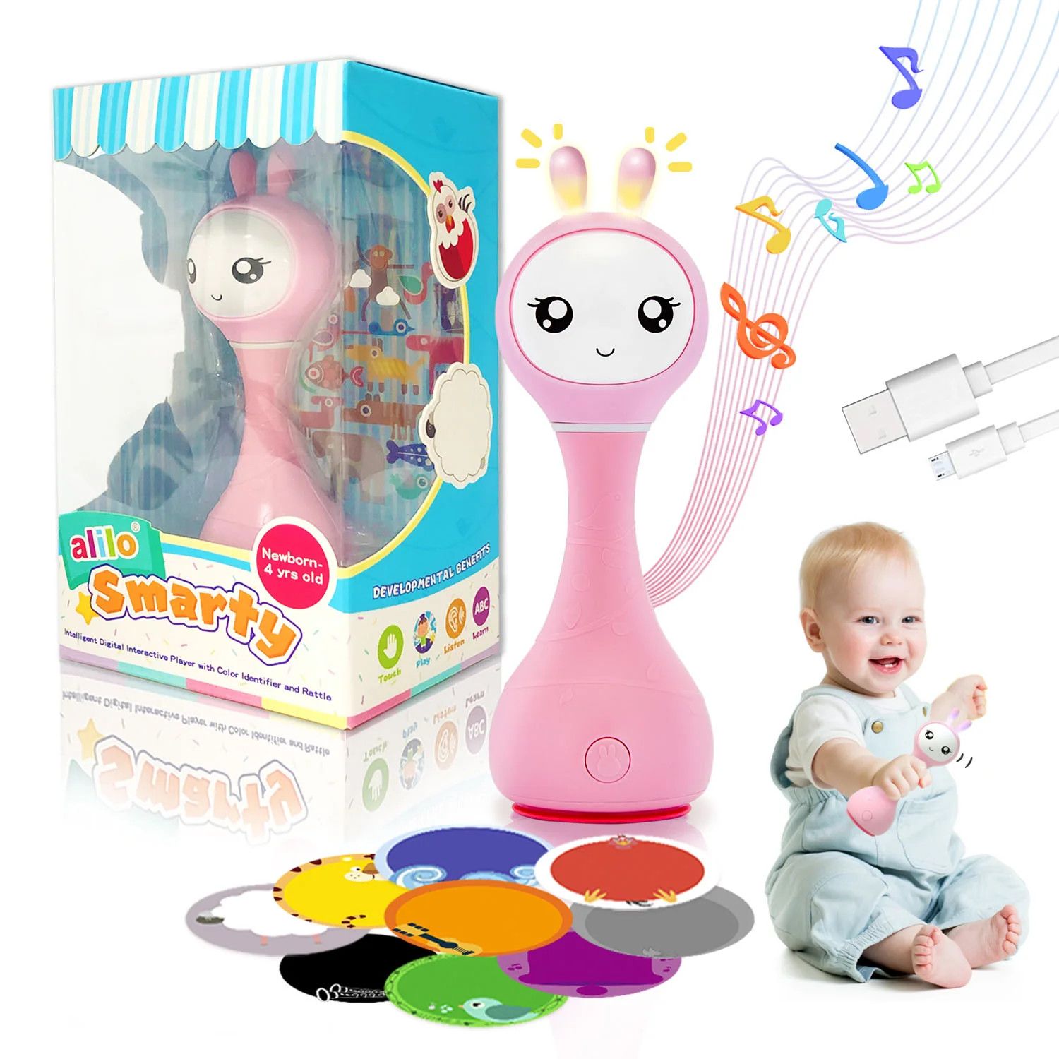 Alilo R1 Smarty - Shake &amp; Tell Rattle W/ Music, Stories And Lullabies - Pink