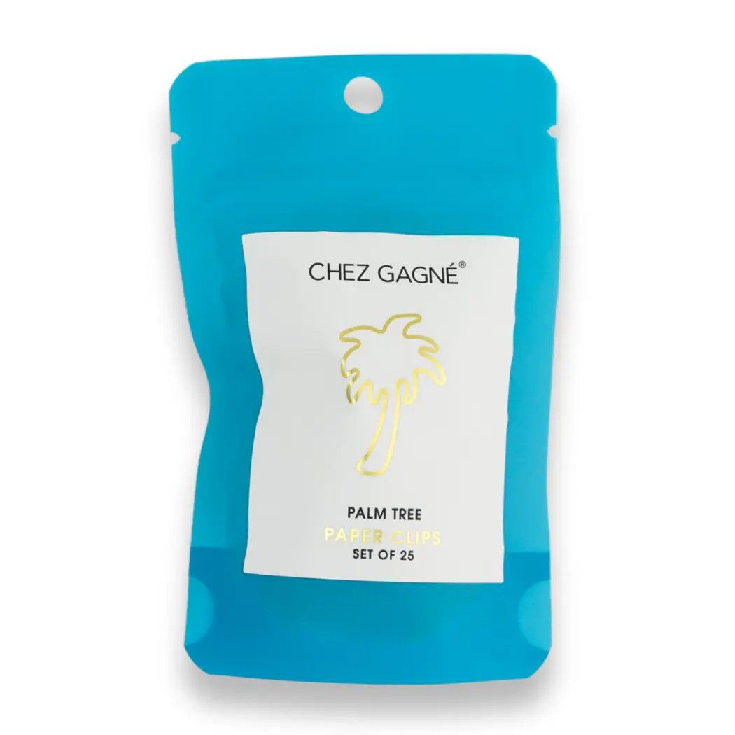 Palm Tree - Unique Gold Plated Paper Clips - Pack of 25