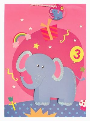 Jumbo Everyday Cute Animals Gift Bag - Elephant
