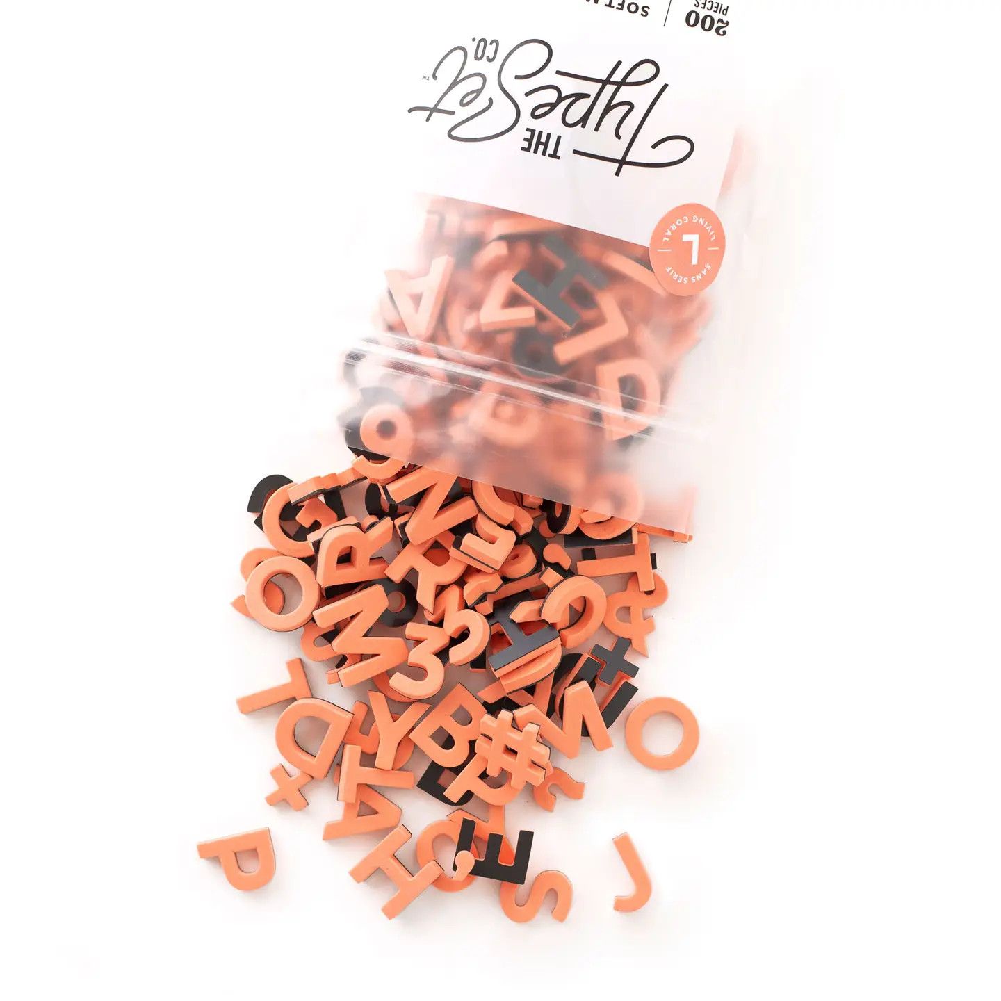 1" 200pc Living Coral Magnetic Letters