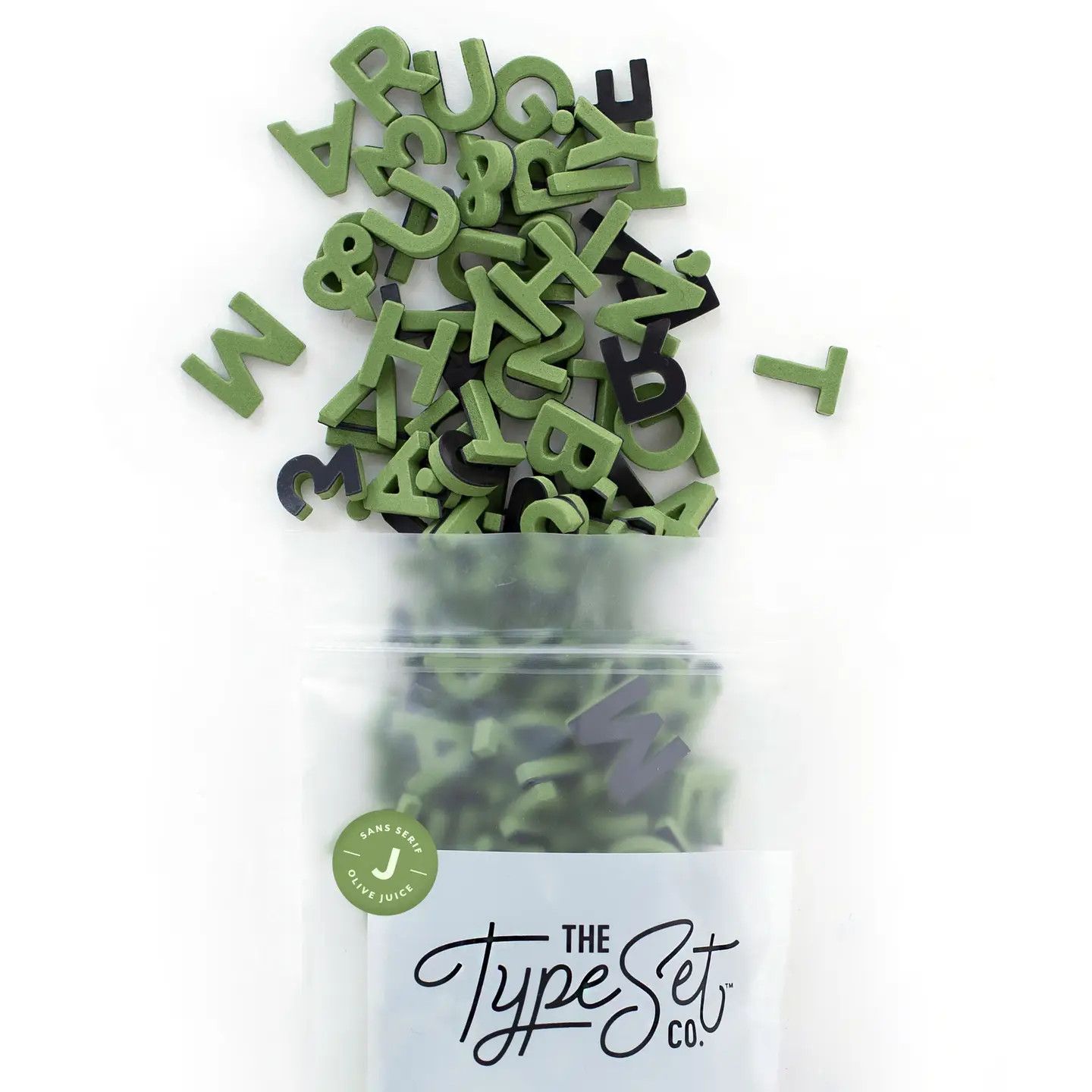 1" 200pc Olive Green Magnetic Letters