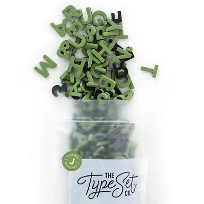 1" 200pc Olive Green Magnetic Letters