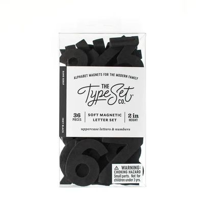2" 36pc Black Magnetic Letters