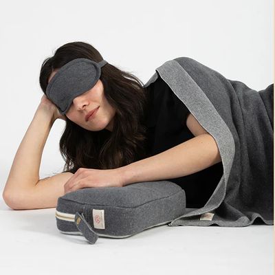 Pink Lemonade Reversible Solid- Linen/BlackTravel Set