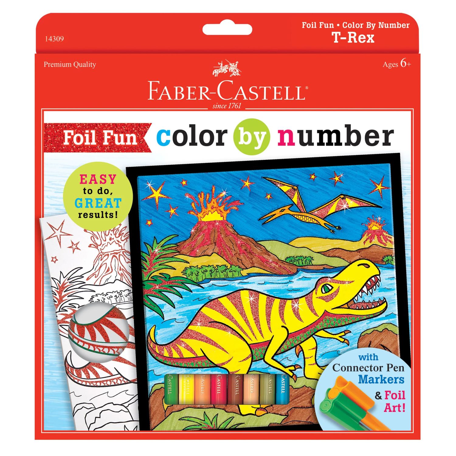 Marker Color By Number T-Rex Foil Fun Kit