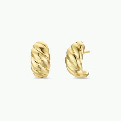 Gold Hoop - Swirl - Gold Earrings