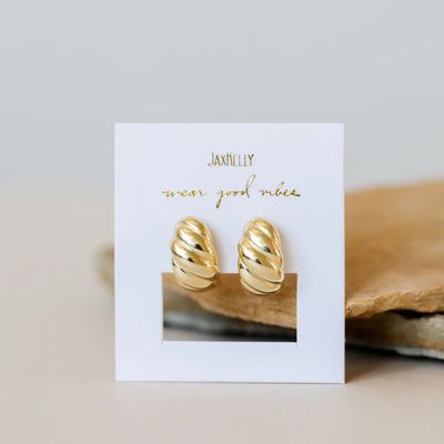 Gold Hoop - Swirl - Gold Earrings