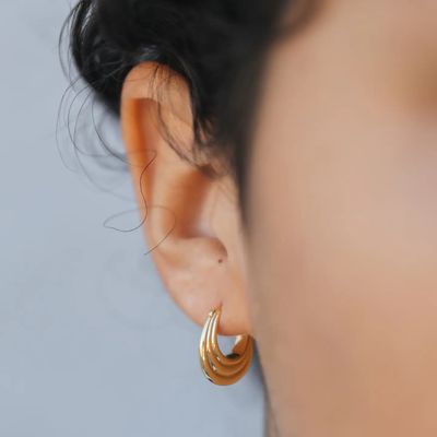 Gold Hoop - Triple Arch - Earrings