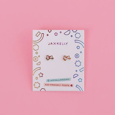 Bunny Enamel Flat Back Kids Earrings