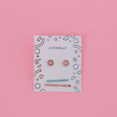 Donut Enamel Flat Back Kids Earrings