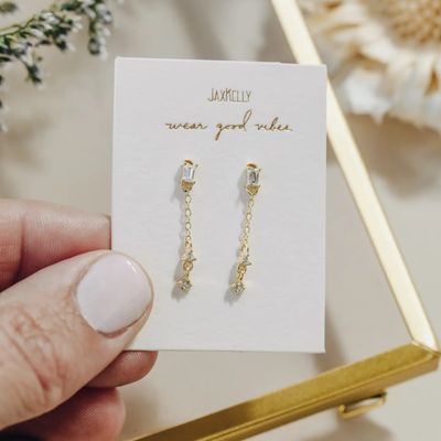 Baguette Drop - Gold Earrings