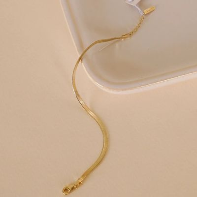 Flat Snake Chain Bracelet - 18k Gold Plated