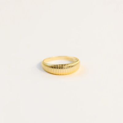 Gold Rings - Ridged (Size 7)