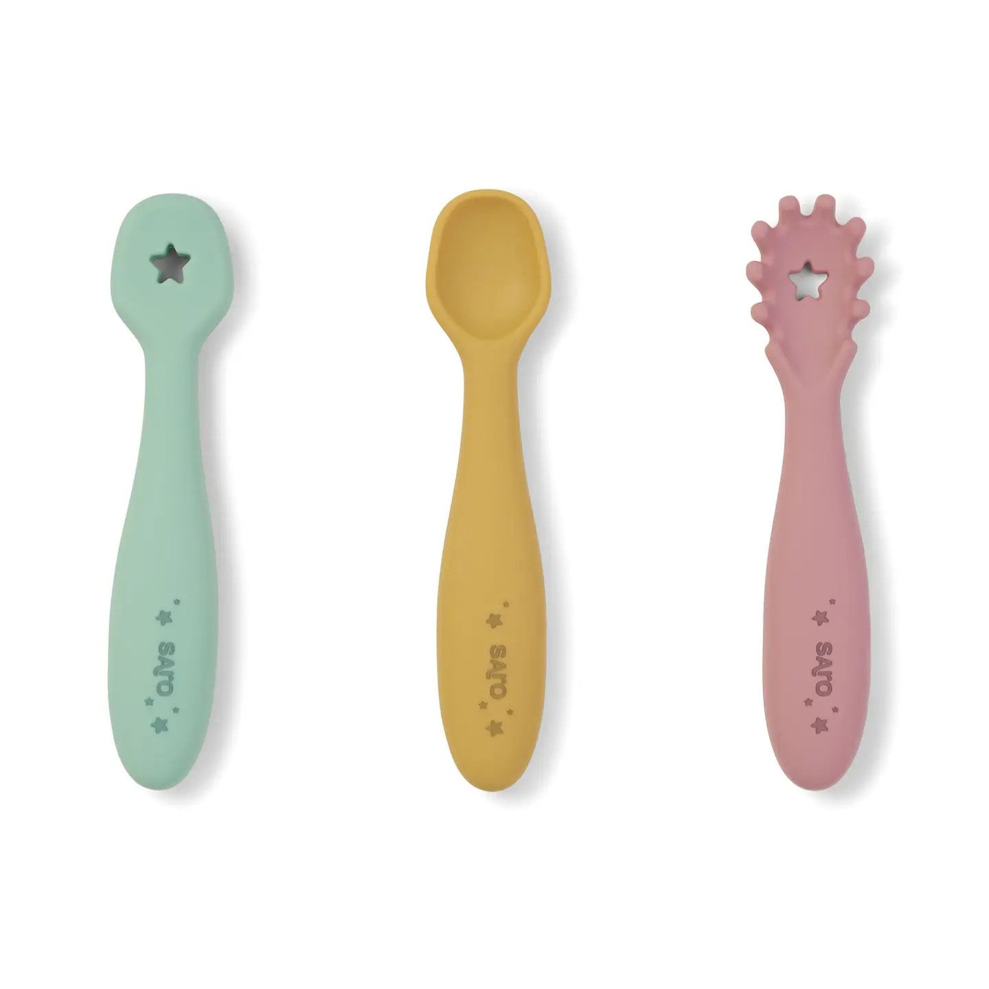 Set of 3 Training Spoons Blossom+Mustard+Hunter