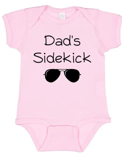 Dad's Sidekick Graphic Cotton Bodysuit (18M) - Pink