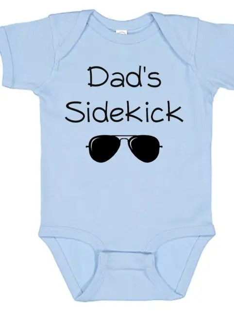 Dad's Sidekick Graphic Cotton Bodysuit (18mo) - Blue