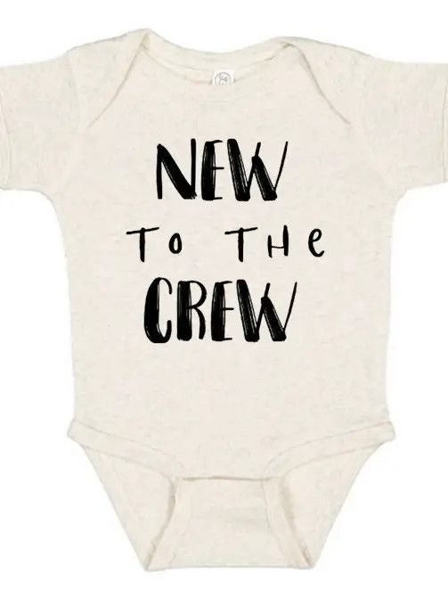 New To the Crew Graphic Cotton Bodysuit - NB - Natural
