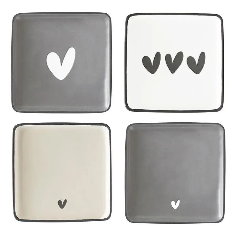 Ceramic Plates Assorted - 4 Pack