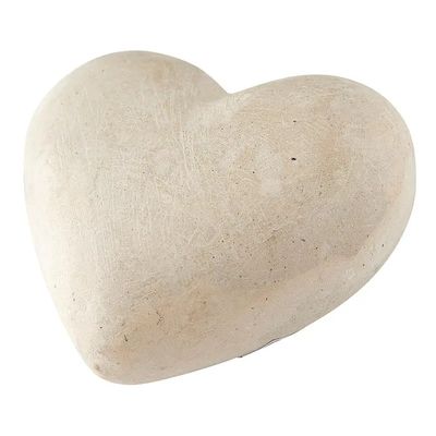 Large Paper Mache Heart - Natural