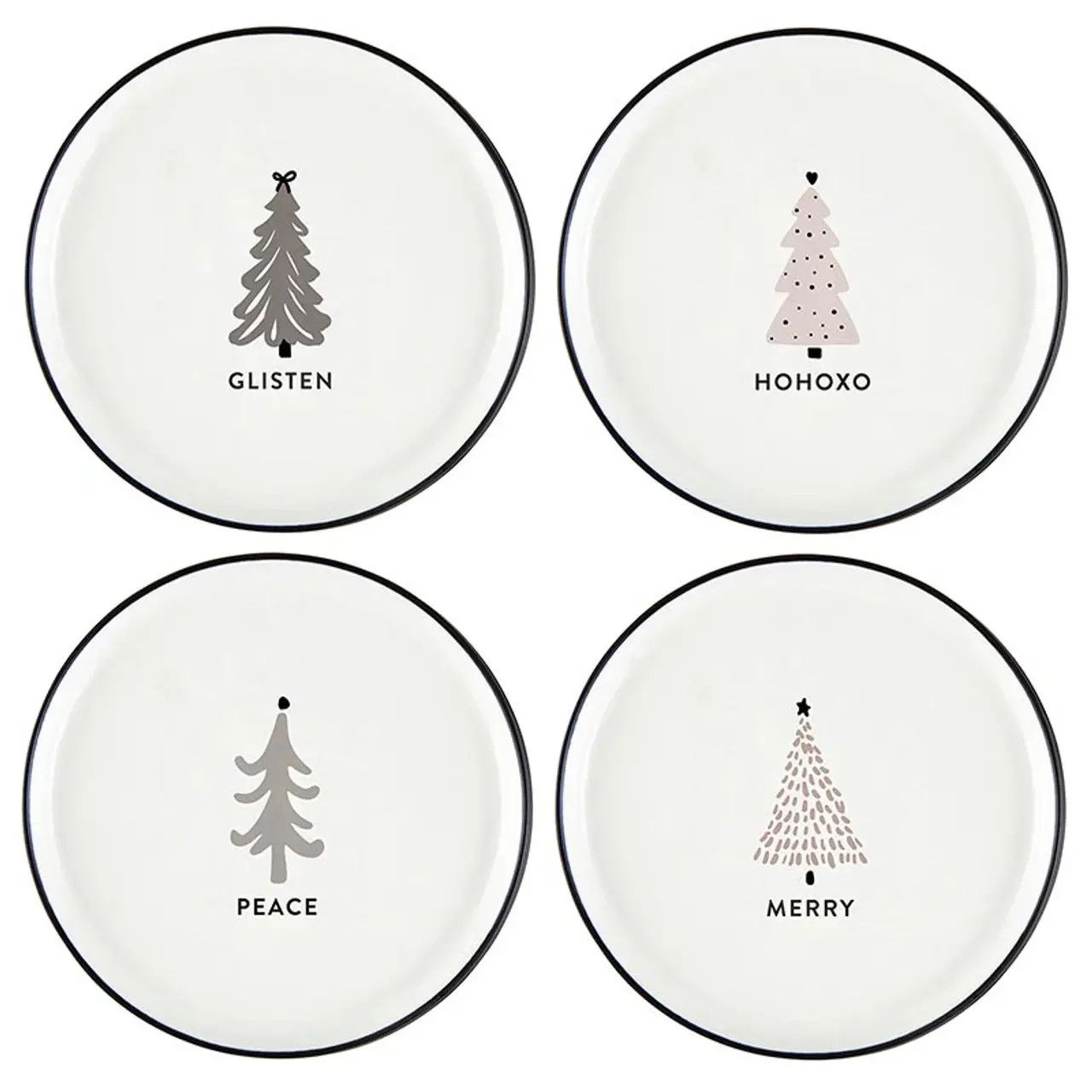 Holiday Appetizer Plates - Glisten - Set of 4